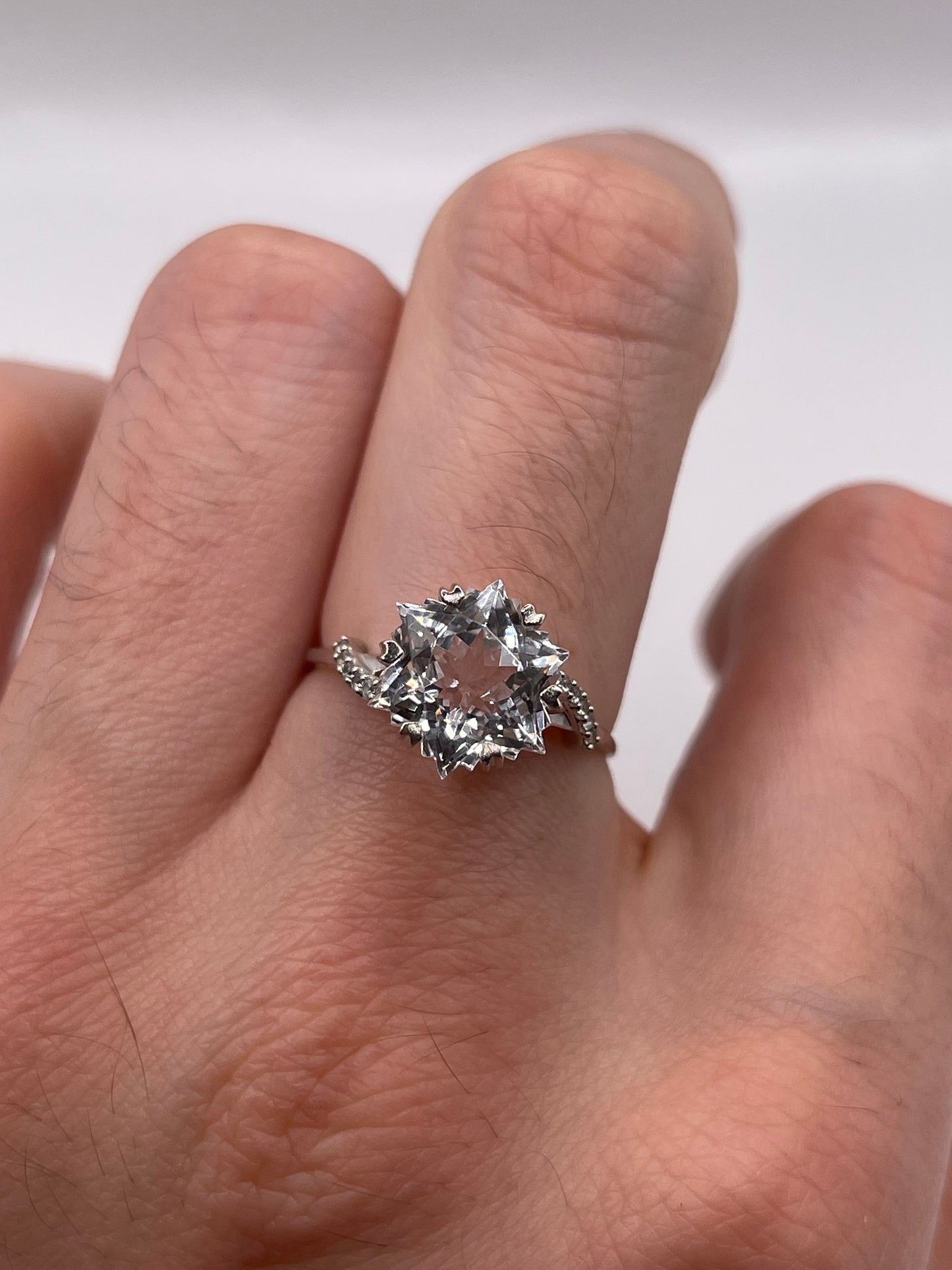 9ct white gold topaz ring
