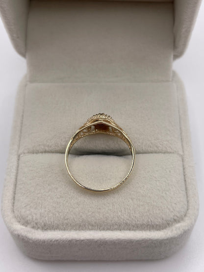 9ct gold garnet heart ring
