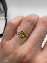 Load image into Gallery viewer, 9ct gold sphene and zircon ring
