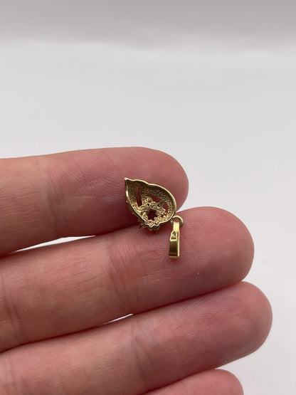 9ct gold ruby and cz pendant