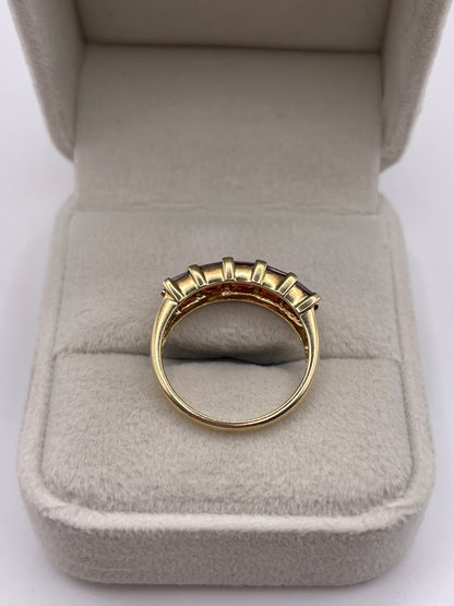 9ct gold garnet cluster ring