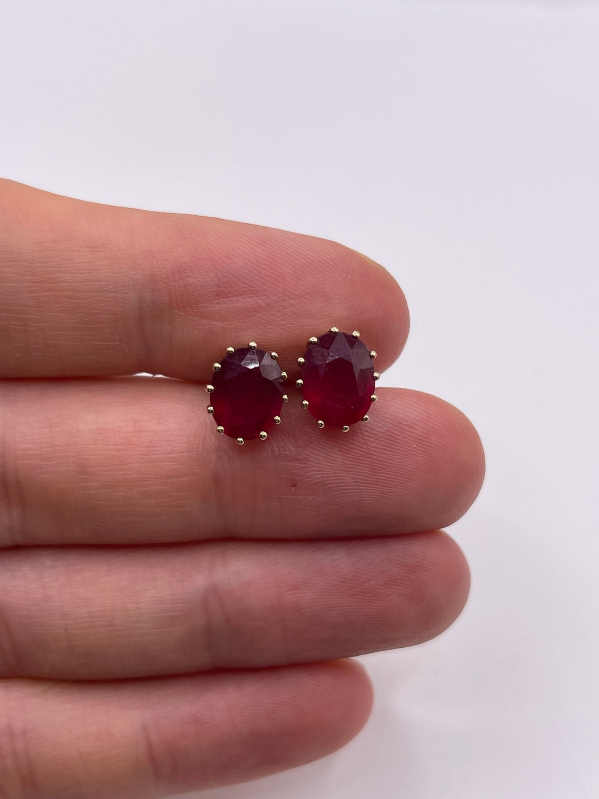 9ct gold ruby earrings