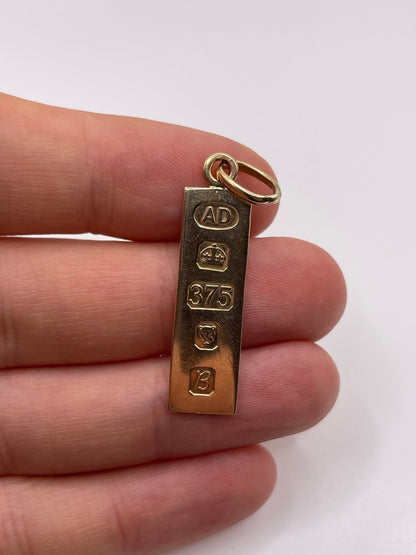 9ct gold ingot pendant
