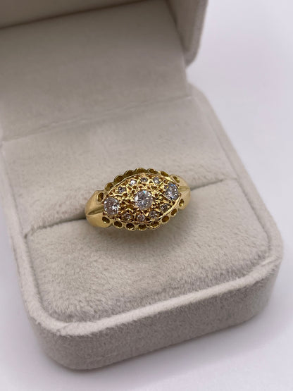 18ct gold diamond cluster ring