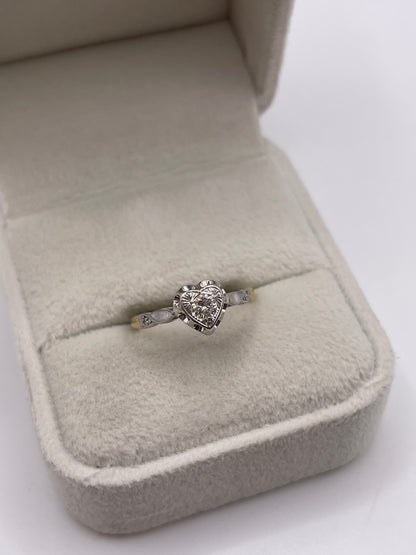 18ct gold platinum diamond ring