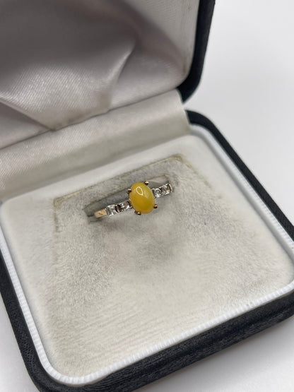 9ct gold opal and zircon ring