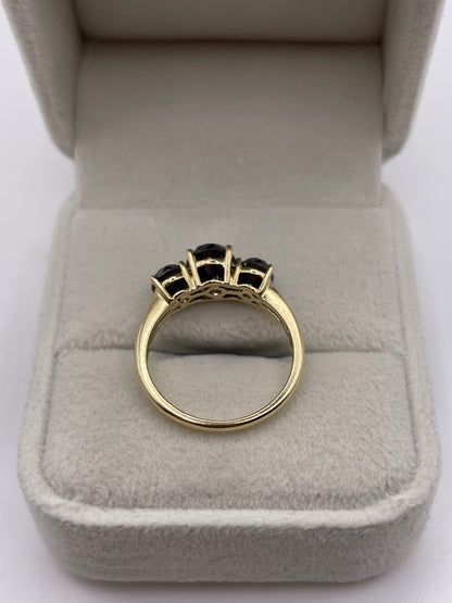 9ct gold black diamond ring