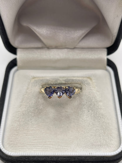 9ct gold iolite ring