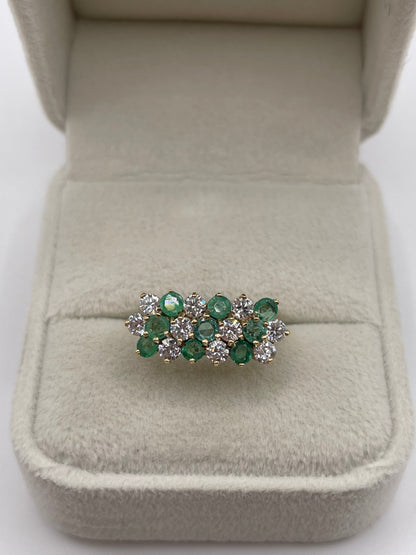 9ct gold emerald and cz ring