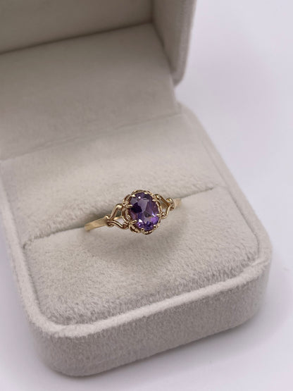9ct gold amethyst ring