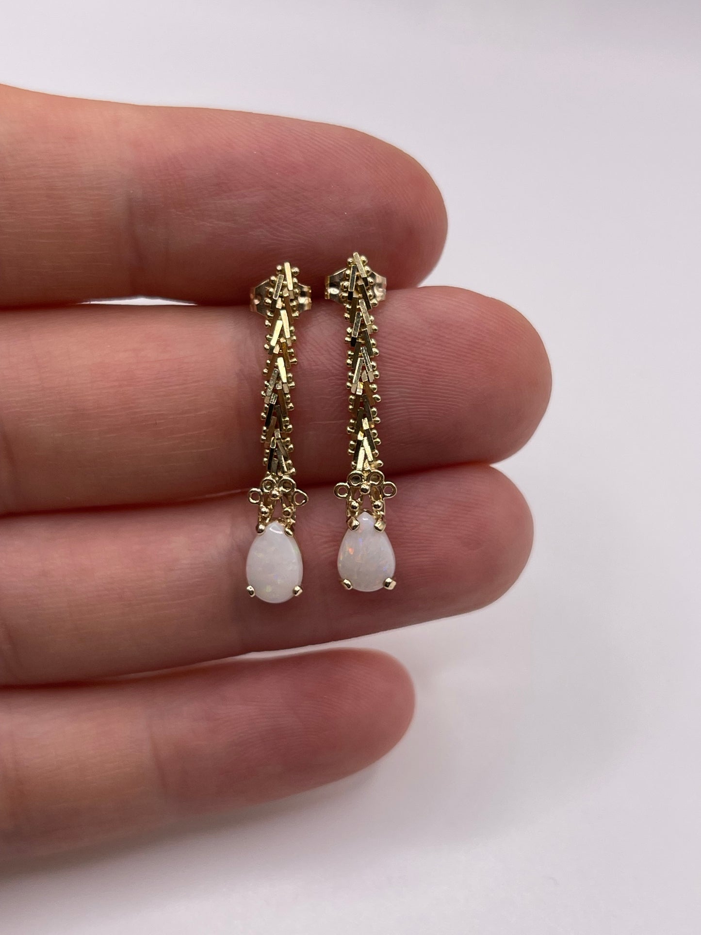 9ct gold opal earrings