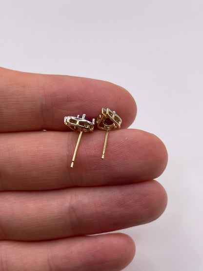 9ct gold ruby and diamond earrings