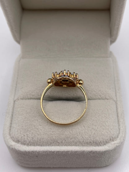 9ct gold garnet and opal ring