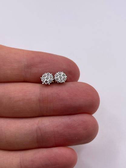 9ct gold diamond earrings