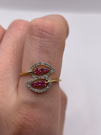 9ct gold ruby and diamond ring