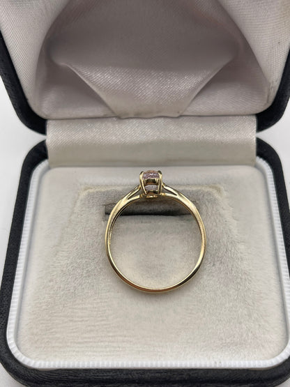 9ct gold kunzite and diamond ring