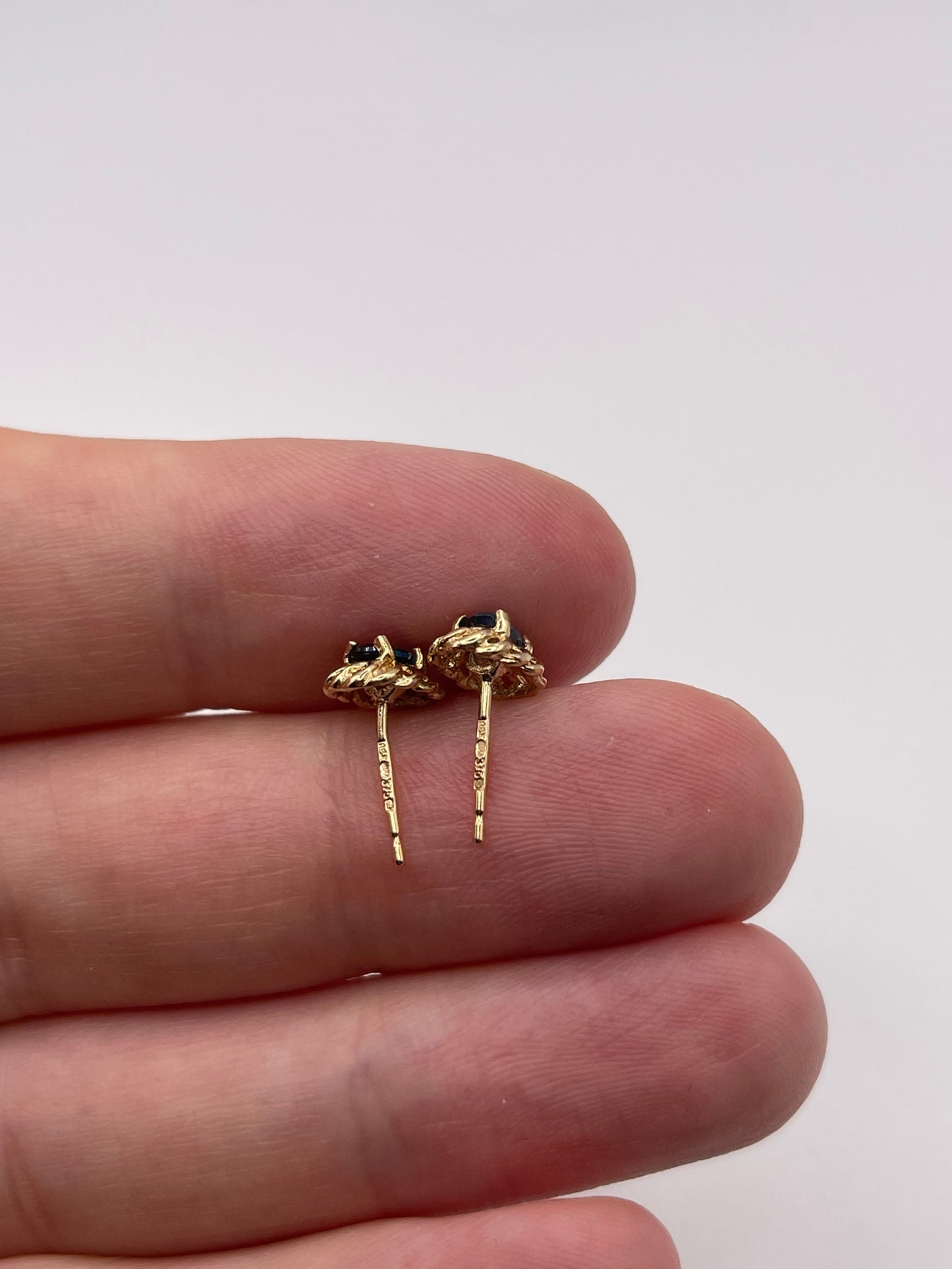 9ct gold blue topaz earrings