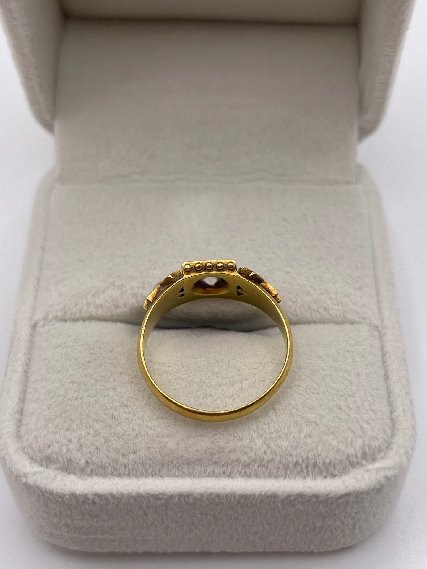 Antique 18ct gold pearl and diamond gypsy ring