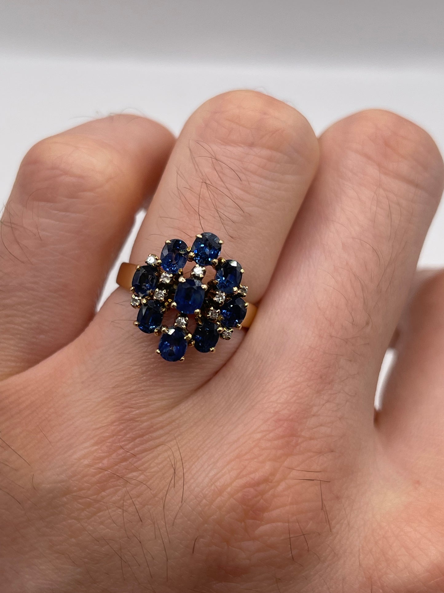 14ct gold sapphire and diamond ring