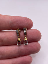 Load image into Gallery viewer, 9ct gold quartz and diamond earrings
