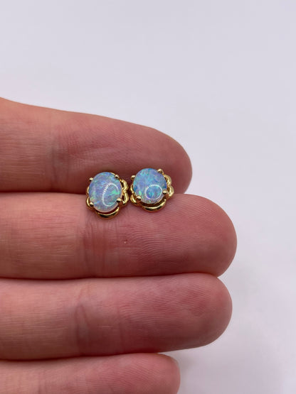 18ct gold opal earrings