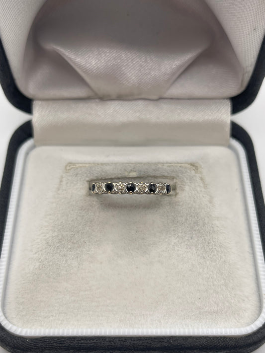 9ct gold sapphire and diamond ring