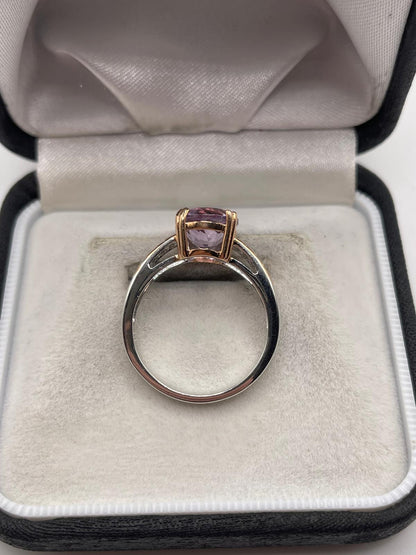 Silver amerhyst ring