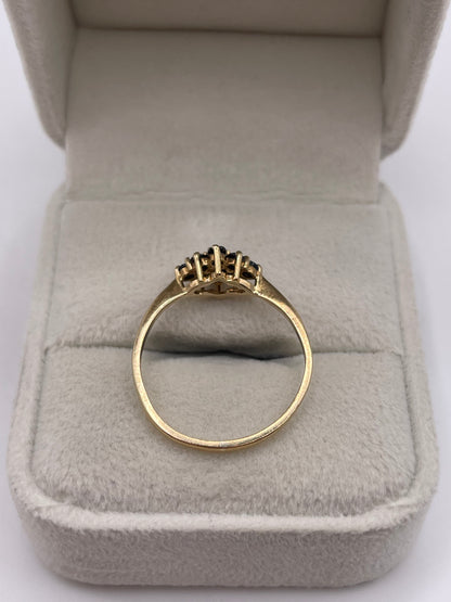 9ct gold sapphire cluster ring
