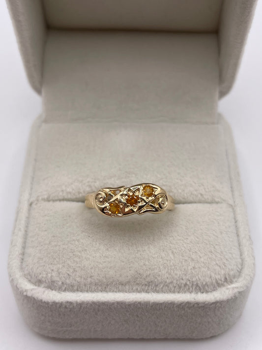 9ct gold citrine gypsy ring