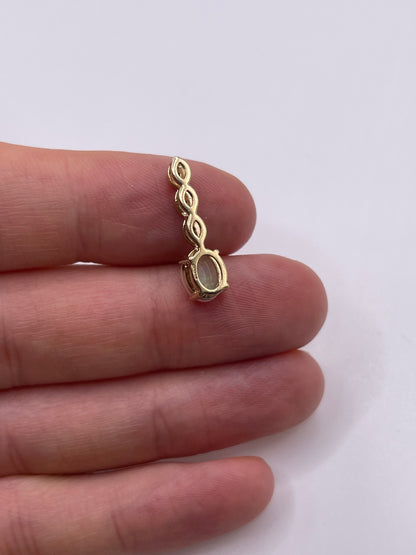 9ct gold opal and diamond pendant