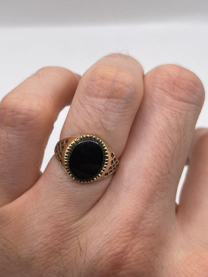 9ct gold onyx signet ring