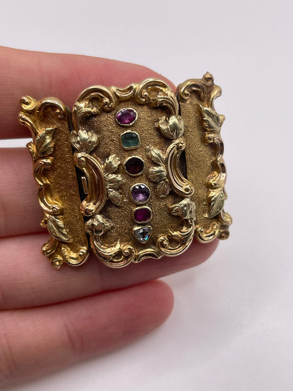 Antique 18ct gold regards clasp / brooch