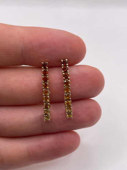 9ct gold citrine earrings