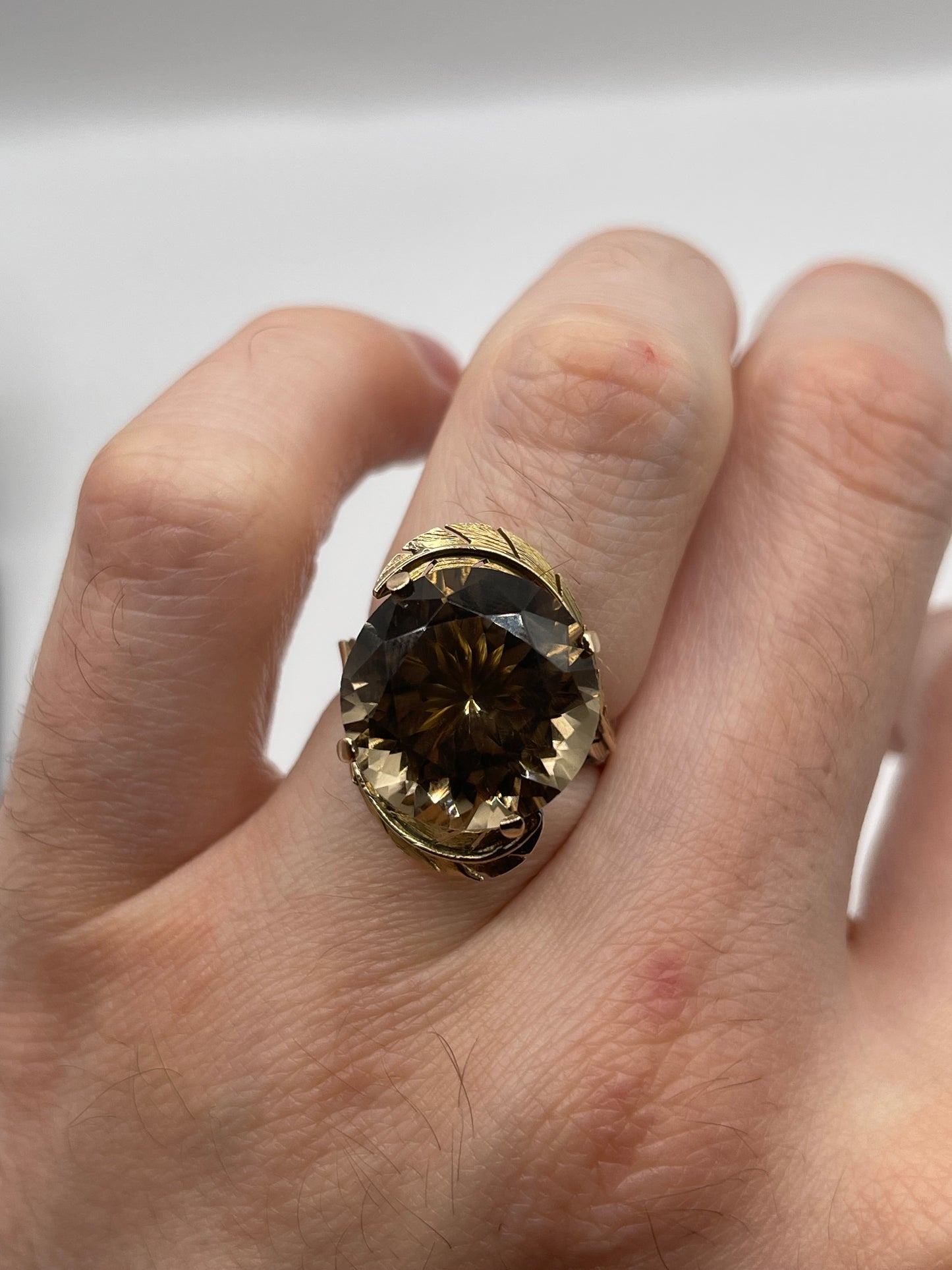 14ct gold Smokey quartz ring