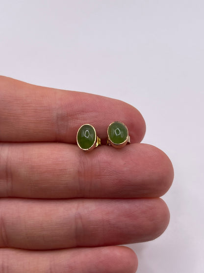 9ct gold jade earrings