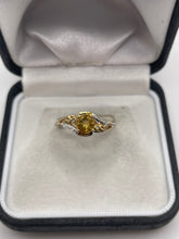 Load image into Gallery viewer, 9ct gold citrine and diamond ring
