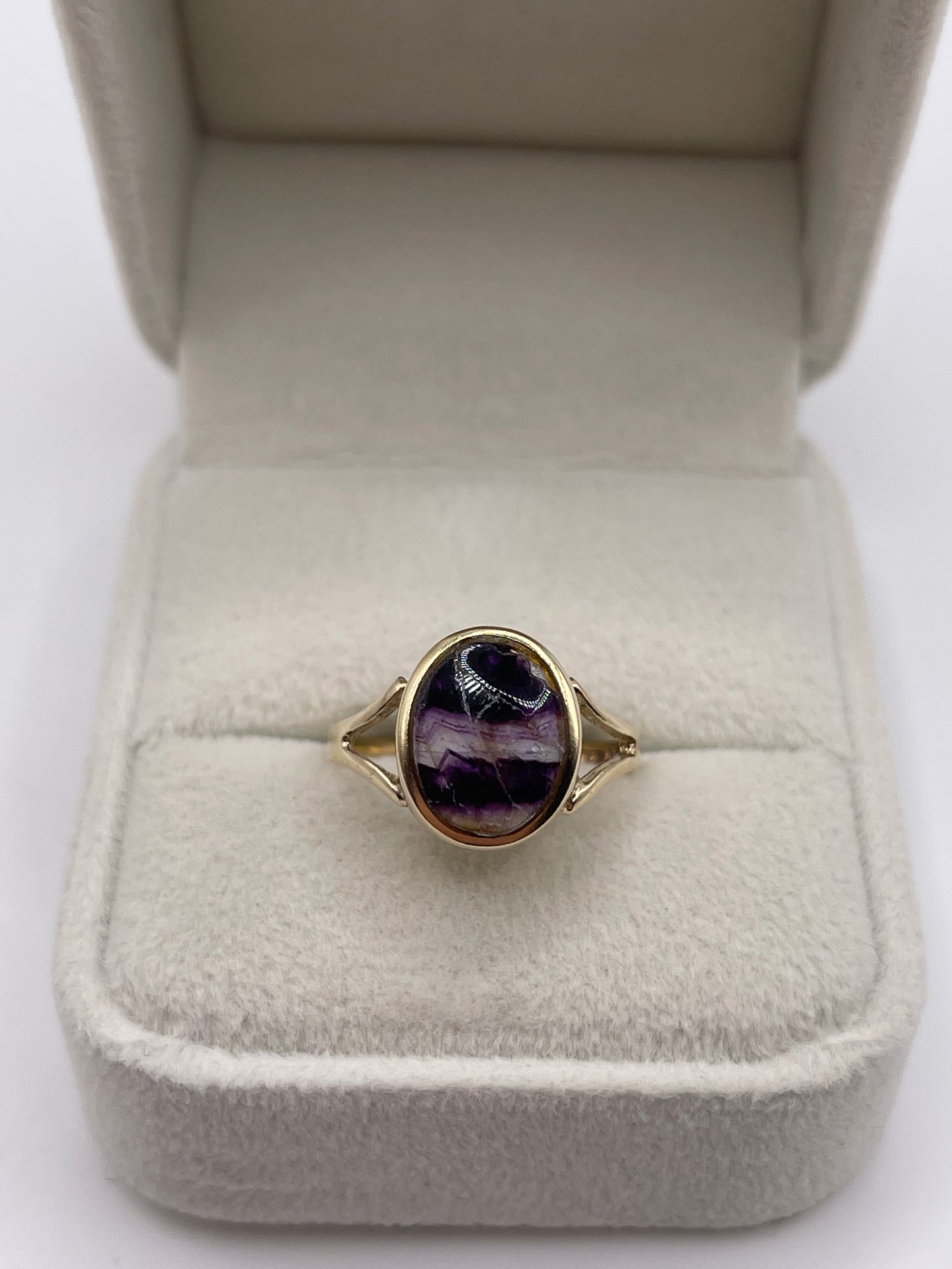 9ct gold blue John ring