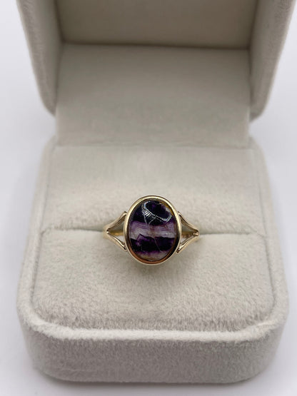 9ct gold blue John ring