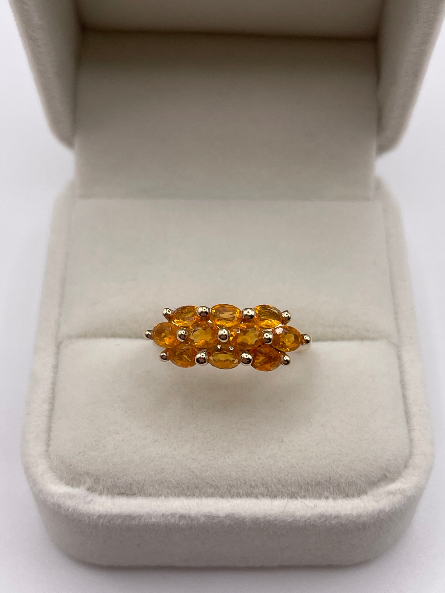 9ct gold fire opal cluster ring