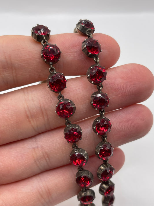 Antique silver paste rivière necklace