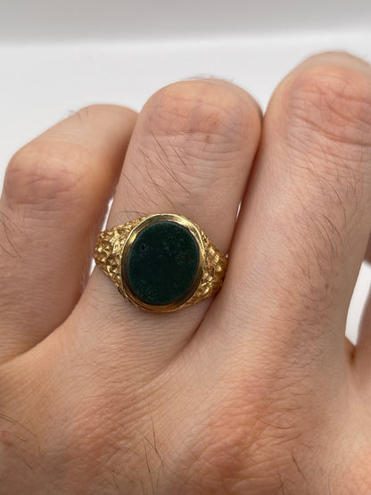 9ct gold bloodstone signet ring