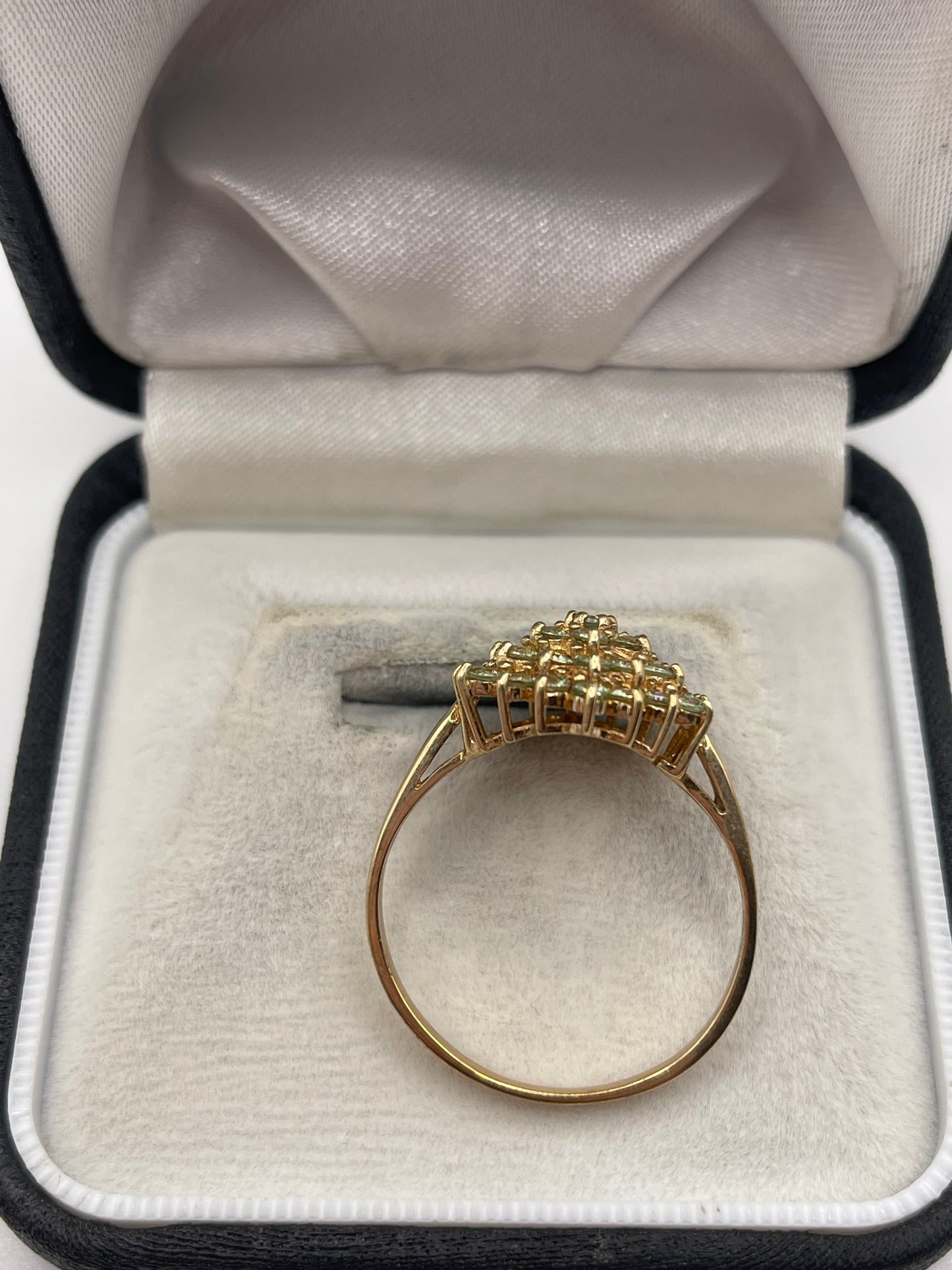 9ct gold quartz cluster ring