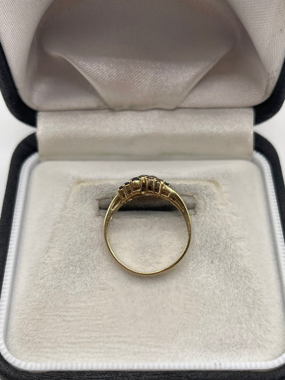 9ct gold sapphire and diamond ring