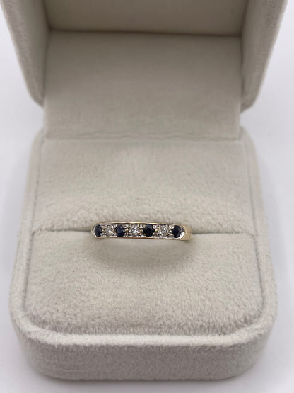 9ct gold sapphire and diamond ring