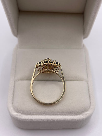 9ct gold opal and sapphire ring