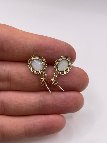 9ct gold opal earrings
