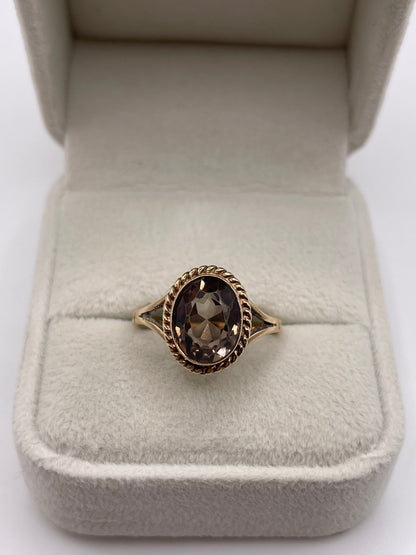 9ct gold Smokey quartz ring