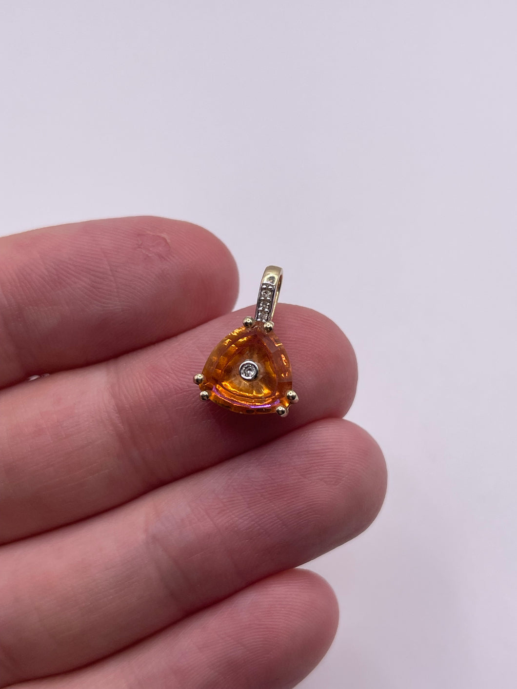 Glenn Lehrer 9ct gold topaz and diamond pendant