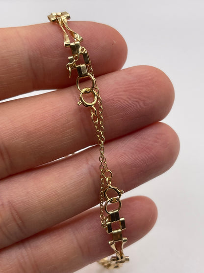 9ct gold black opal triplet bracelet