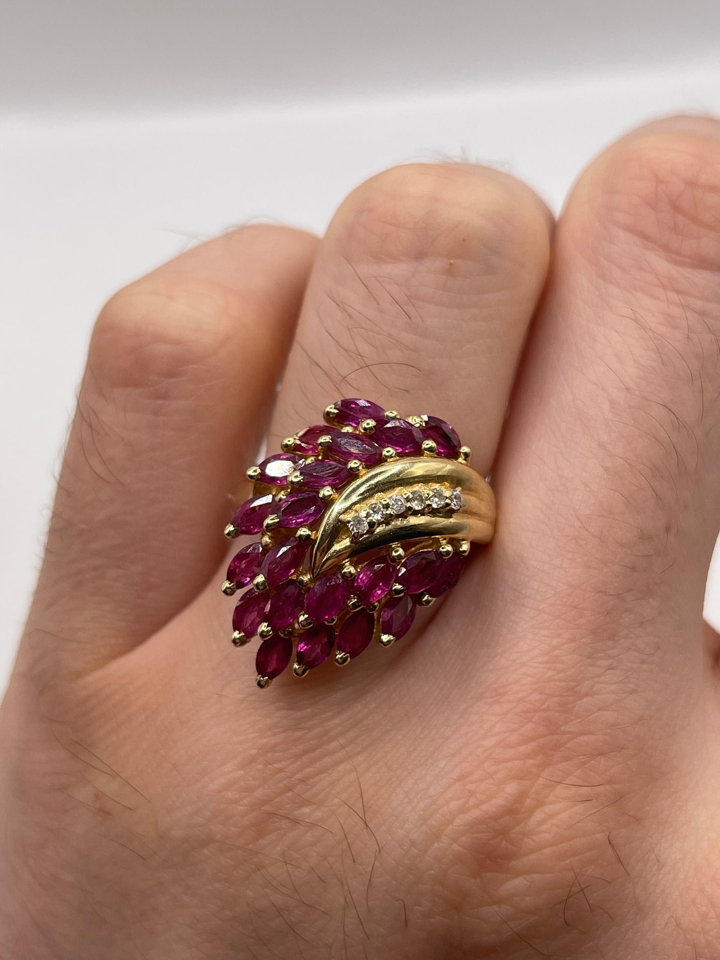 14ct gold ruby and diamond ring